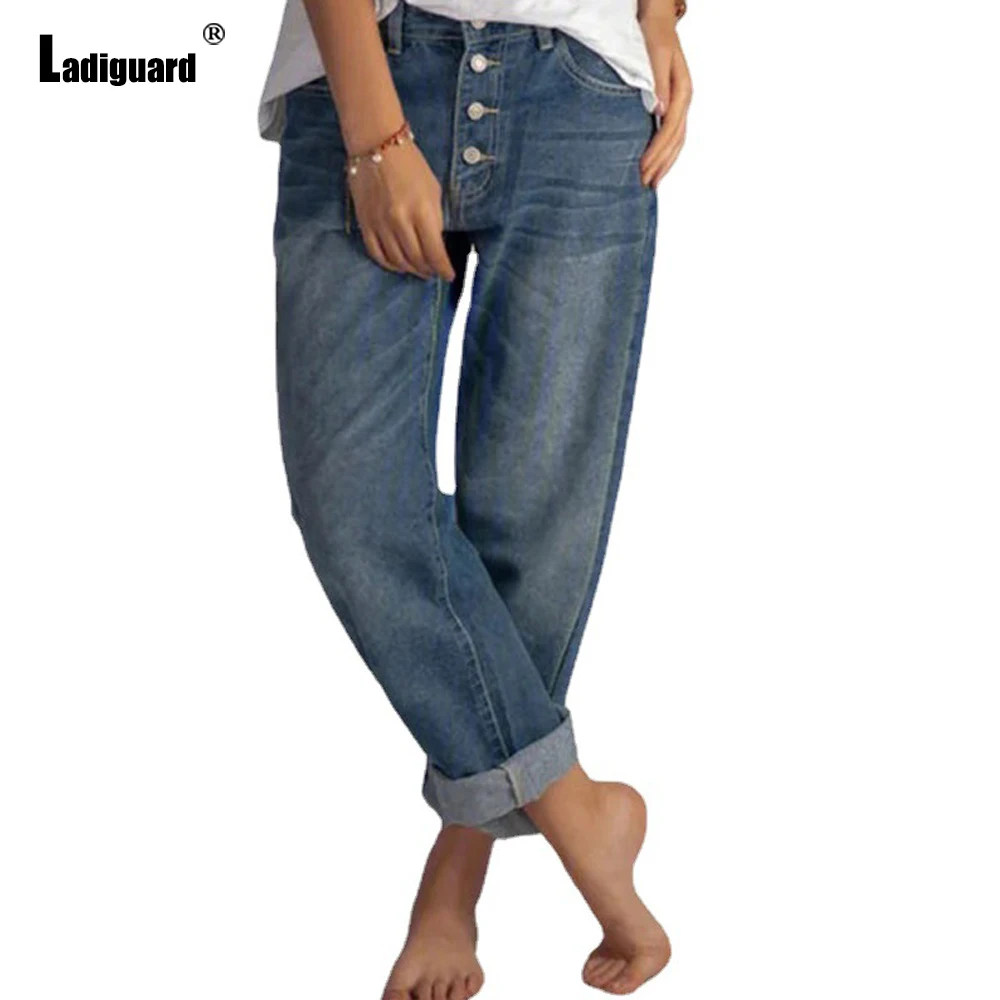 Sexy Fashion Denim Pants Women's Button Fly Jeans Girls Streetwear High Cut Vintage Straight Leg Trouser Vaqueros Mujer 2022