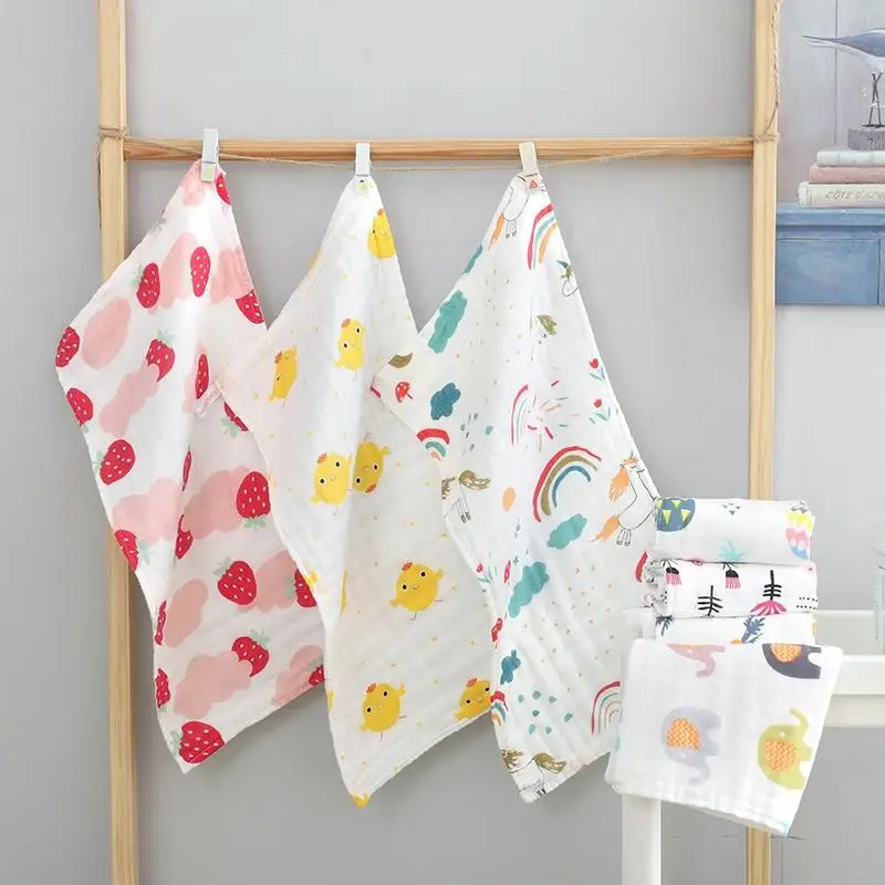Muslin 6 Layer Cotton Soft Baby Face Towel Handkerchief Bathing Kid Toddler Washcloth Wipe Burp Cloth Newborn Infant Bib Feeding