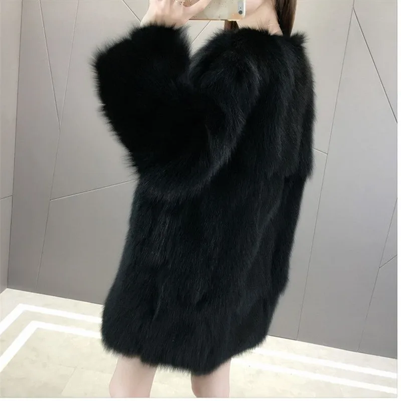 Высококачественное меховое пальто для женщин 2024 зимняя Модная приталенная