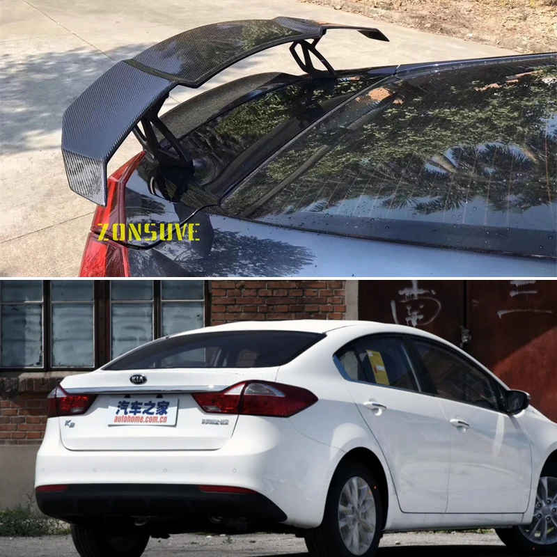 

Используется для 2013-2017 KIA K3 спойлер авто седан заднее крыло Корпус Комплект Аксессуары ABS пластик