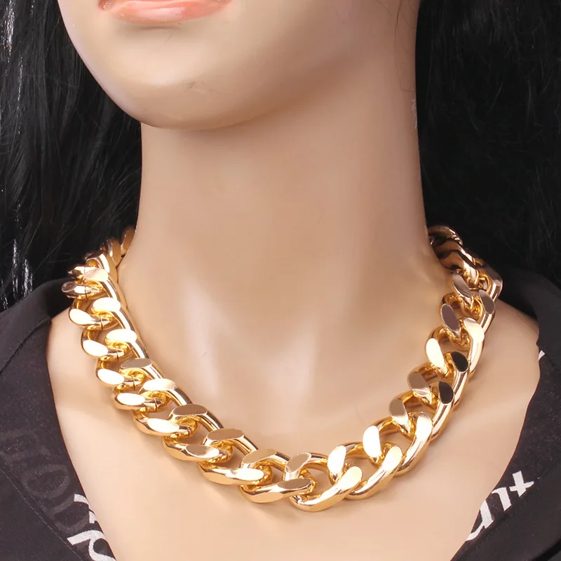

Stainless Steel Punk Hip Hop Cuban Thick Chain 15mm Wide Men Streetwear Gold Plated Necklace for Women Fashion Jewelry Gifts