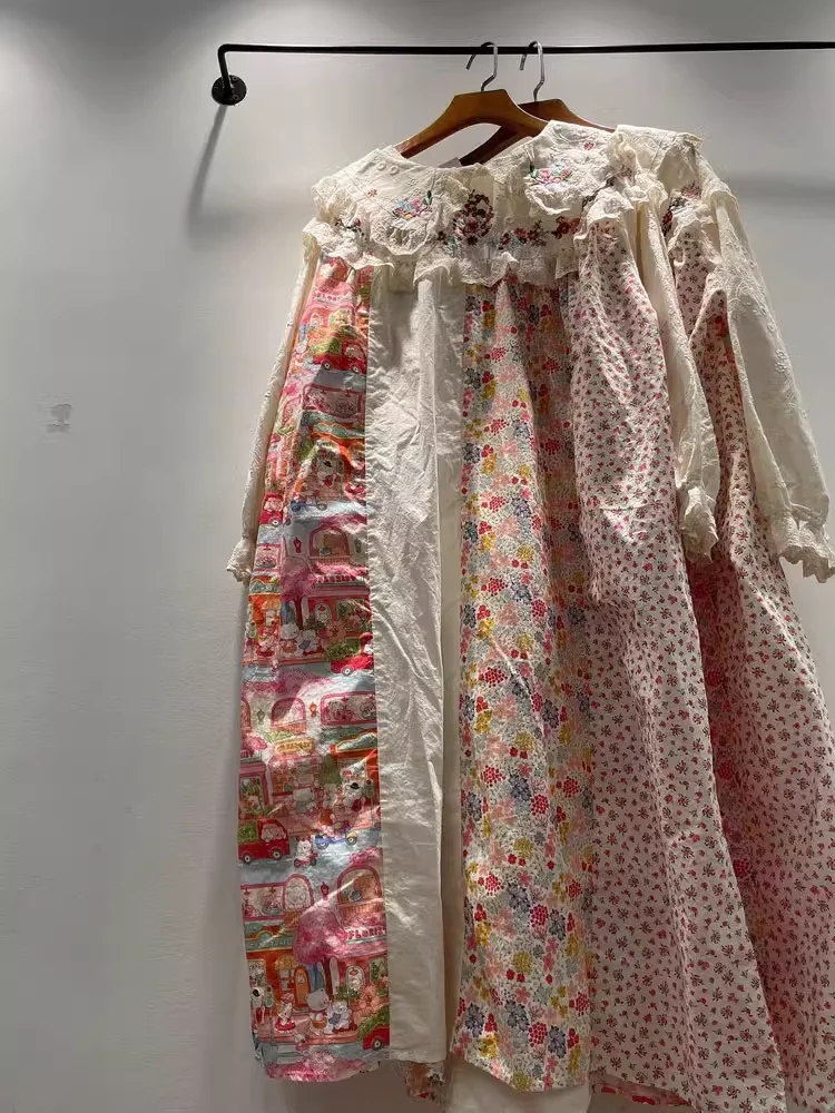 Женское платье с кружевным воротником Enianechu в японском стиле мори Кей лоскутное