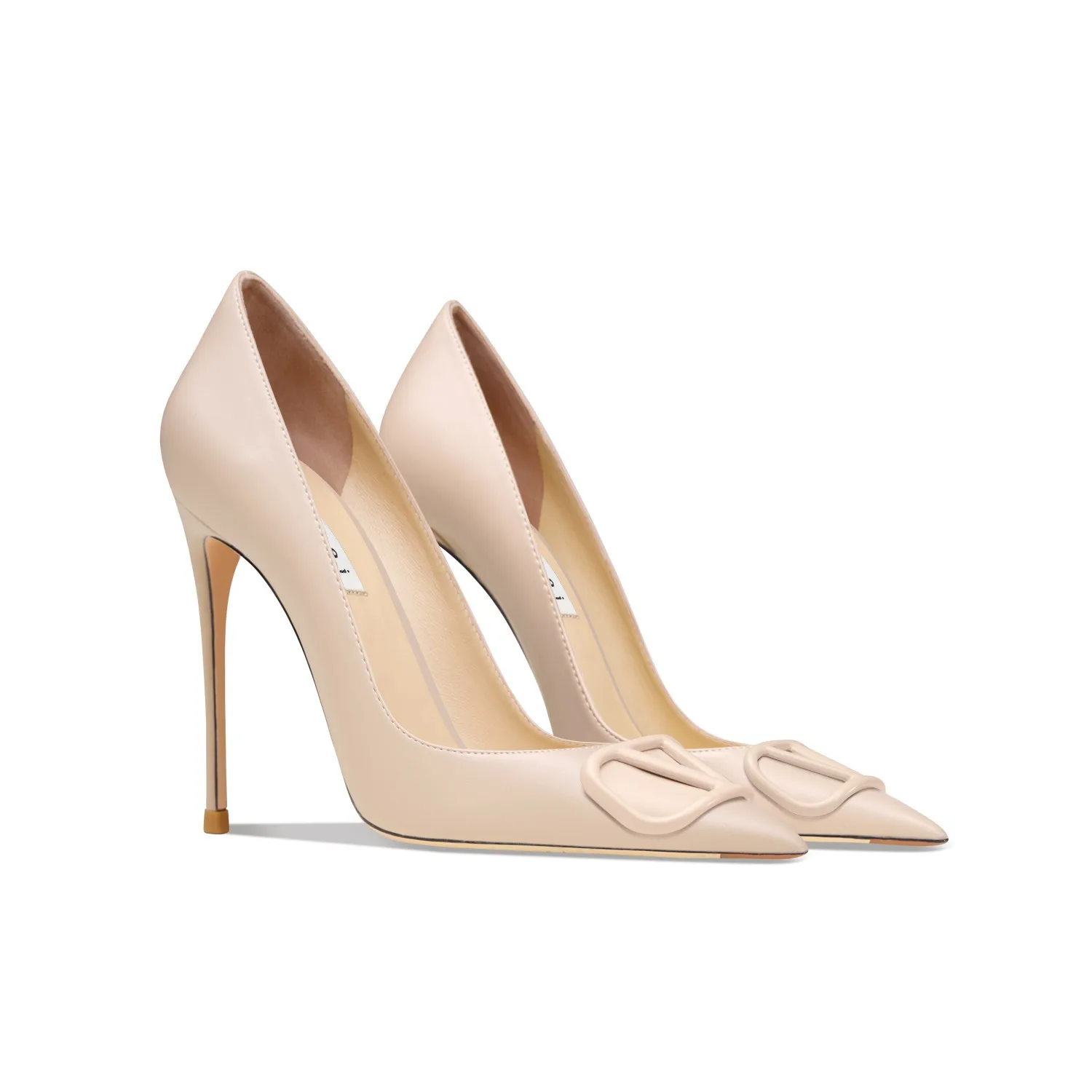 2023 Luxury Brand High Quality Women's High Heels Fashion Classic Pointy Pumps Wedding Shoes Leather Pointed 10CM Weding Shoes