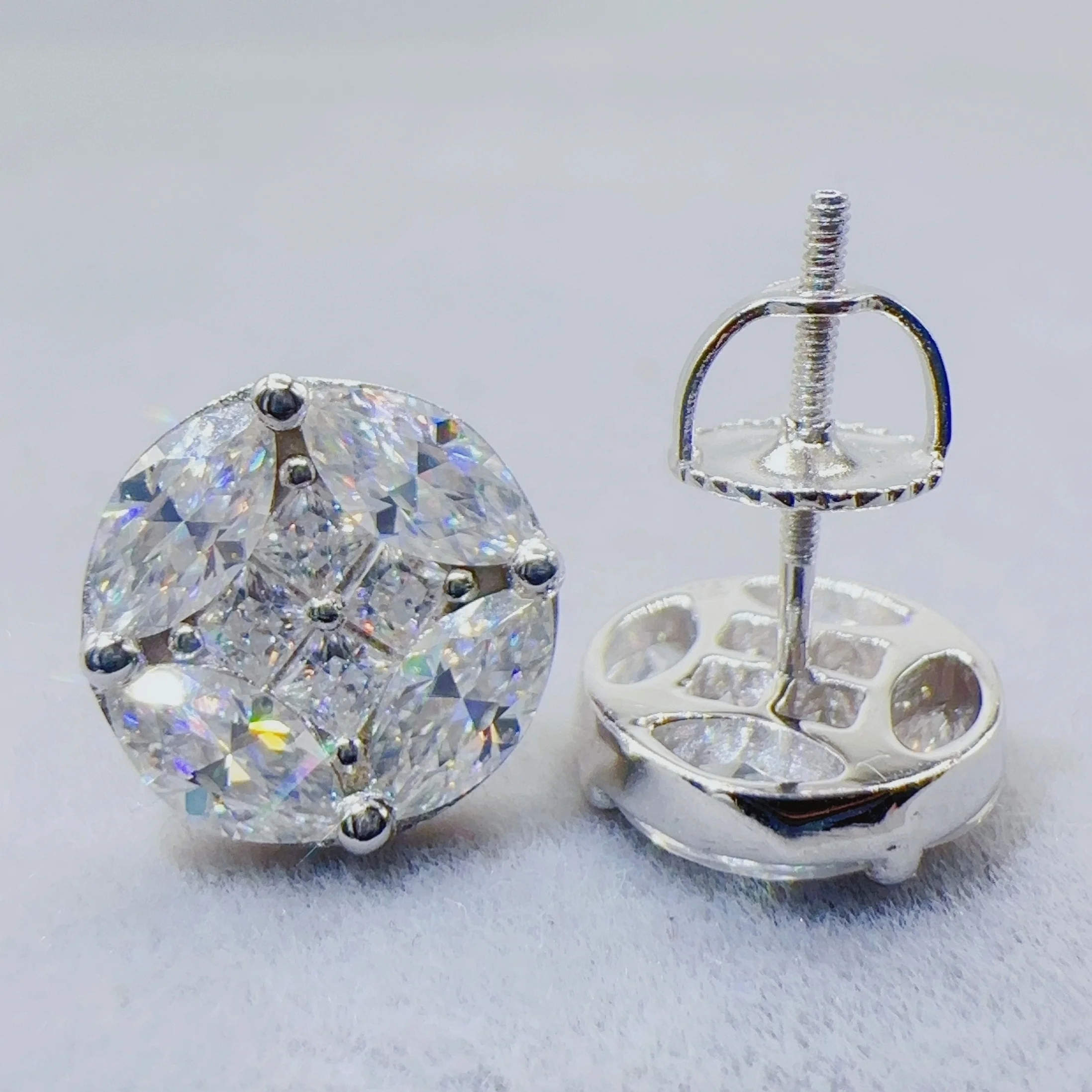 Серьги в стиле хип-хоп из стерлингового серебра 925 серьги-гвоздики с муассанитом