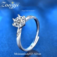 925 sterling silver ring 1ct 2ct classic style diamond jewelry moissanite ring wedding party anniversary ring for women