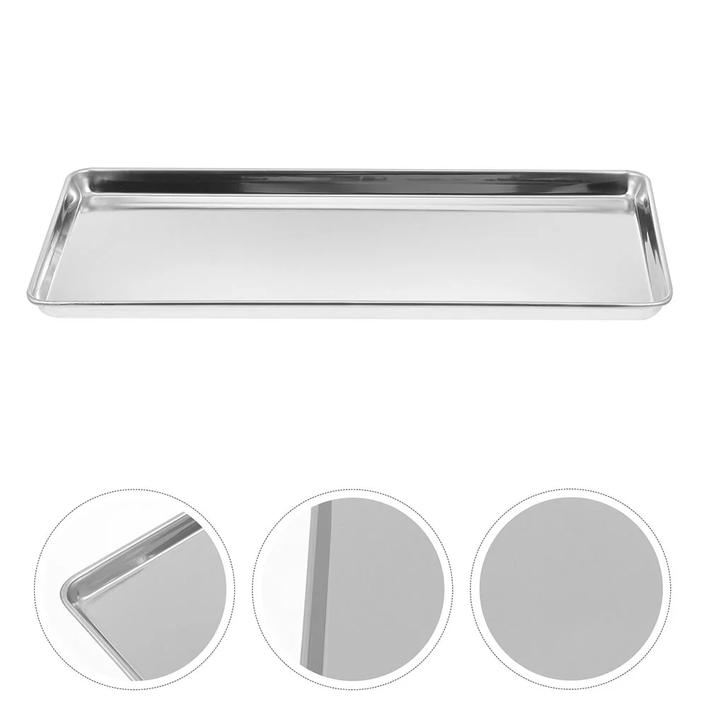 

Tray Plate Serving Metal Plates Steel Stainlessplatter Pan Baking Dinner Rectangular Dishes Cookie Oven Camping Toaster Kitchen