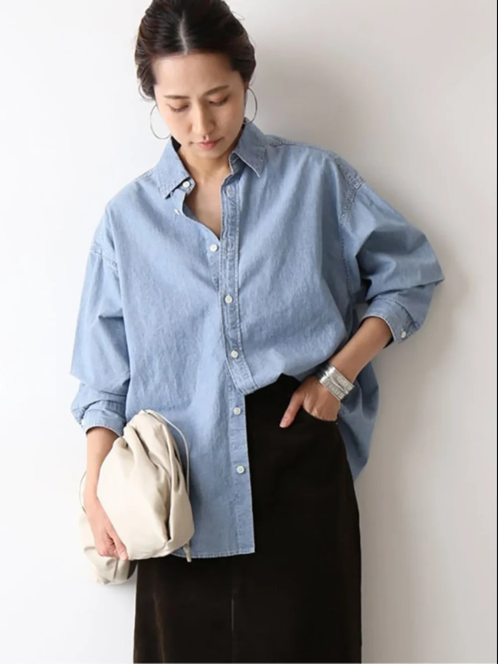 Оригинальные женские свободные рубашки универсальные с длинными рукавами