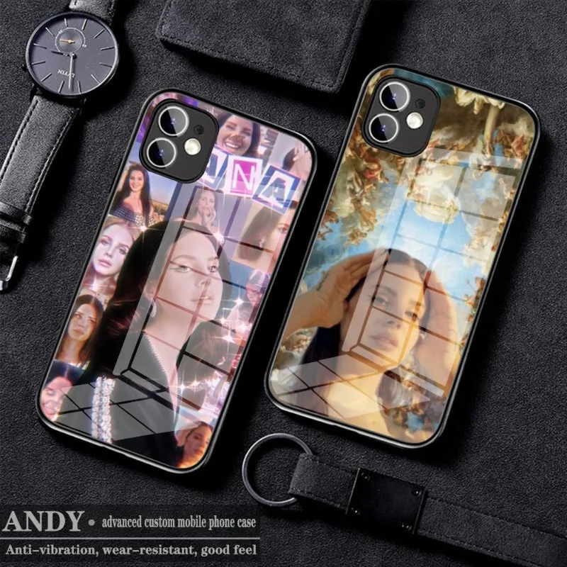 Lana Del Rey Singer Phone Case Glass for IPhone 11 12 13 14 Pro XR XS MAX 8 X 7 14 Plus SE 13 Pro Design Iphone Covers