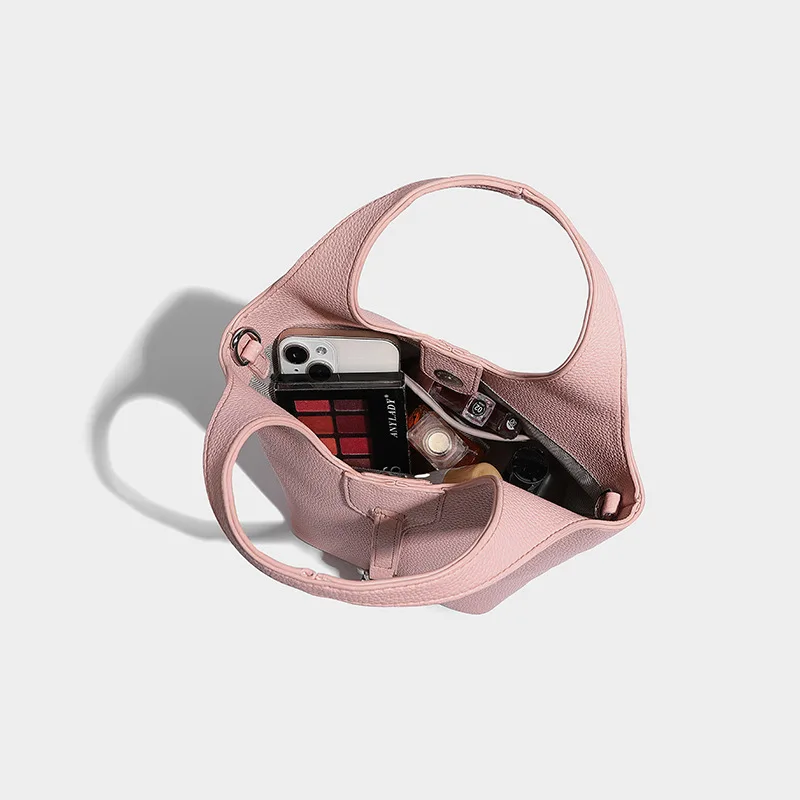 2024 новая модная сумка-ведро с рисунком личи повседневная сумка из мягкой кожи