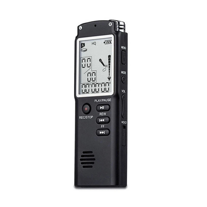 32GB Digital Audio Voice Recorder A Key Lock Screen Telephone Recording Real Time Display With MP3 Player For Meetings