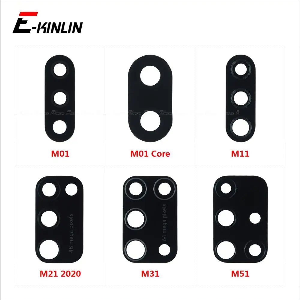 2pcs\lot Back Rear Camera Glass Lens With Adhesive Sticker For Samsung Galaxy M01 Core M11 M21 2020 M31 M51 Replacement Parts