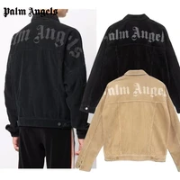 spring and autumn couple style letter logo print corduroy jacket men and women commuter fashion loose casual jacket