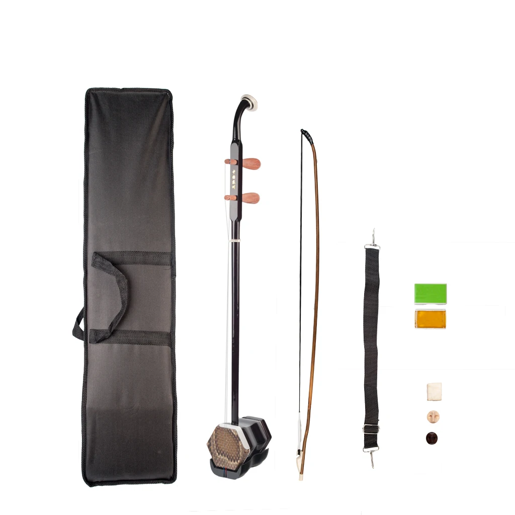 LOOK Chinese Erhu Erheen Two Strings Violin Fiddle Stringed Musical Instrument Solidwood Erhu Bow W/String Bow Case SET