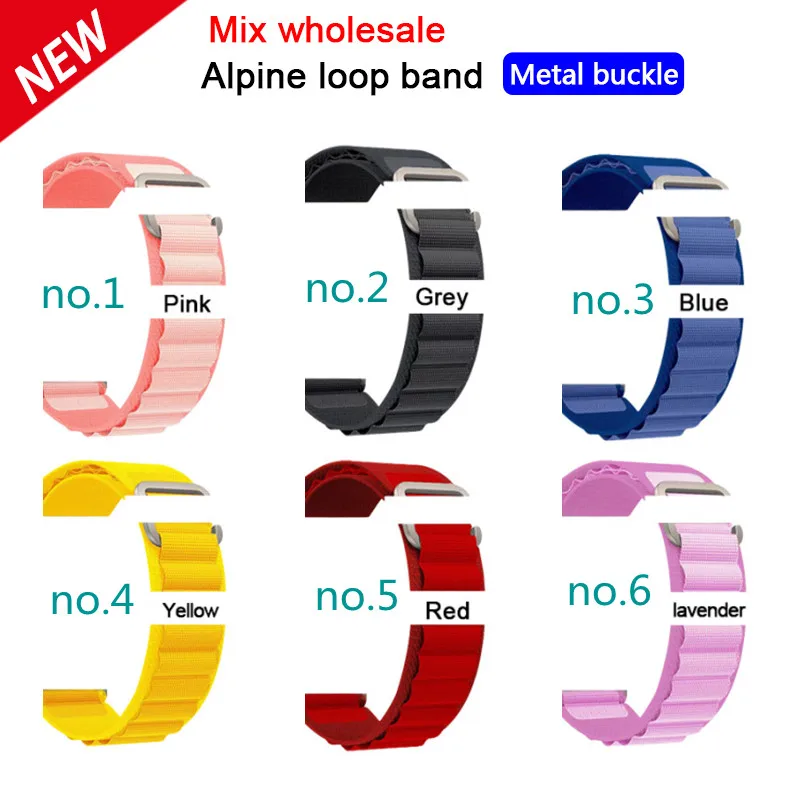 

10~50 PCS Wholesale Alpine loop band For iwatch series Ultra 8 7 se 6 5 4 smart watch strap 45mm 49mm 44mm strap Nylon Bracelet