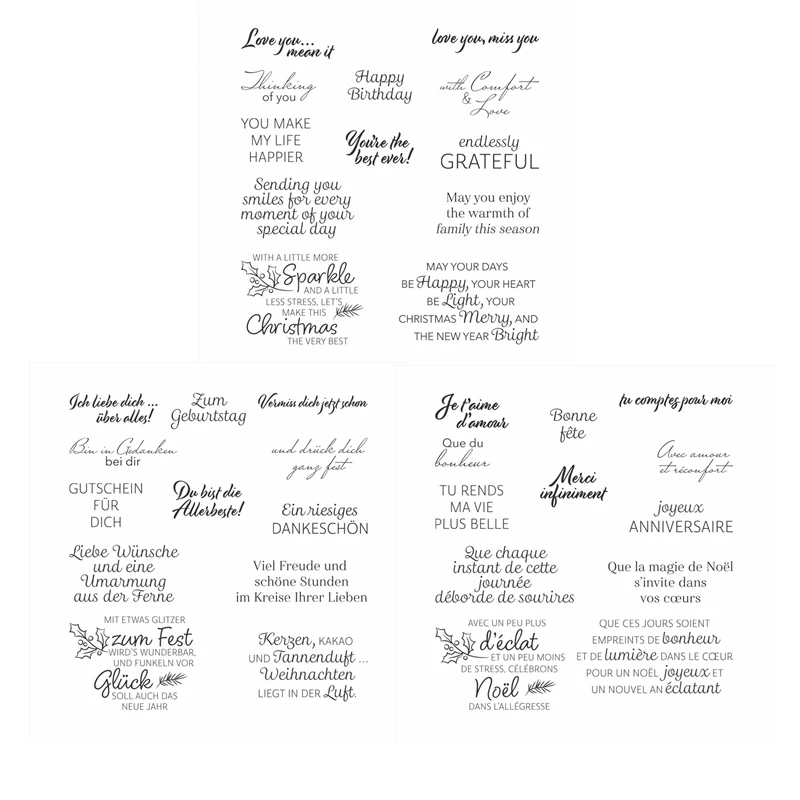 

Endless Grateful Love You Clear Stamp English German French Version Album Photo Making DIY Scrapbooking Crafts Stencil 2022 New