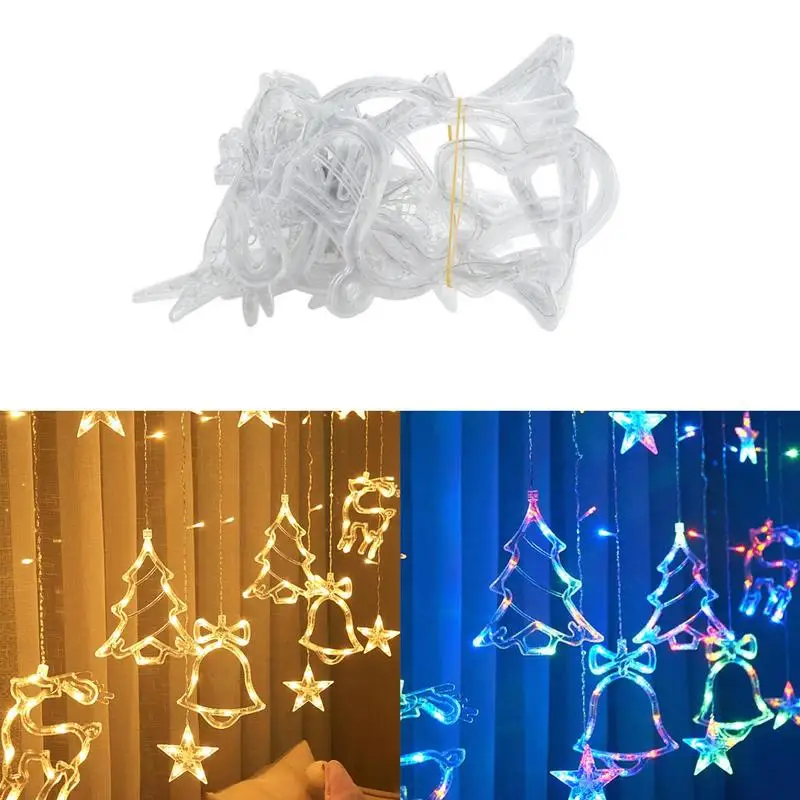 

Christmas String Lights Colorful Waterproof Fairy String Lights Bells Elk Stars Christmas Tree Shape Christmas Tree Lights