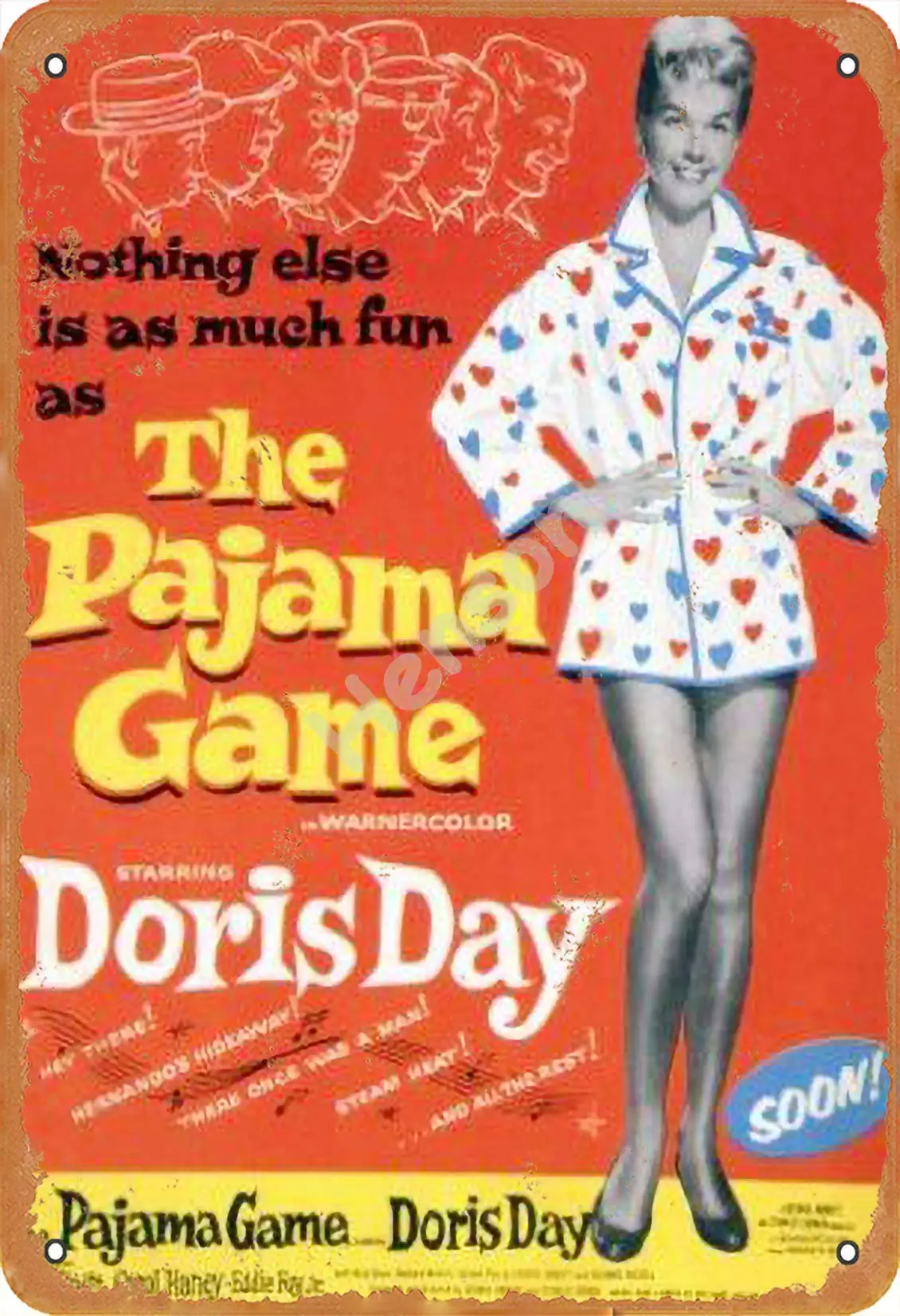 SLALL The Pajama Game Doris Day Ретро-уличная табличка, металлическая табличка для дома, бара, кафе, автомобиля, мотоцикла, гаража, декоративные принадлежности 12 (art.: 3920dd38fdfdf) - 3920dd38fdfdf