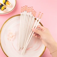 1 pair alloy cute chopsticks household high temperature sterilizable non slip metal chopsticks set kitchen accessories tableware