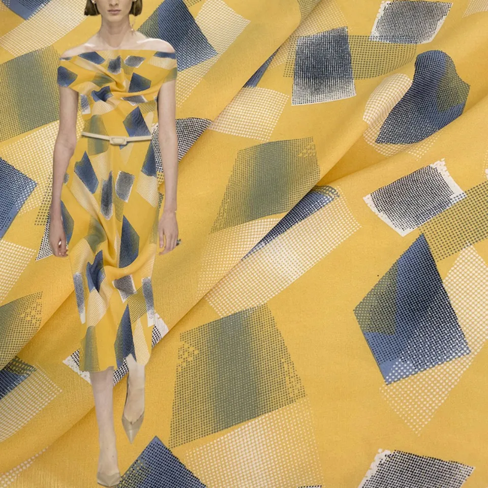 

Skin-friendly Soft Vertical Abstract Painting Chiffon Fabric Heart Moment Dress Qipao Shirt Fabric