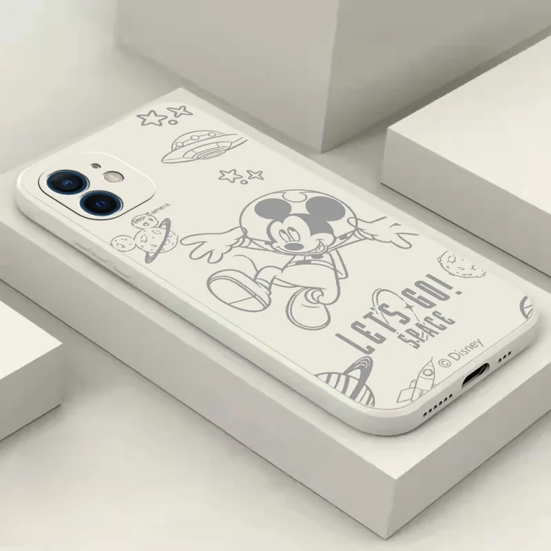 

Disney Space Mickey Mouse Phone Case For IPhone 11 12 13 Pro MAX 12 13 Mini 6 7 8 Plus X XS XR Max SE 2020 Soft TPU Celular Etui