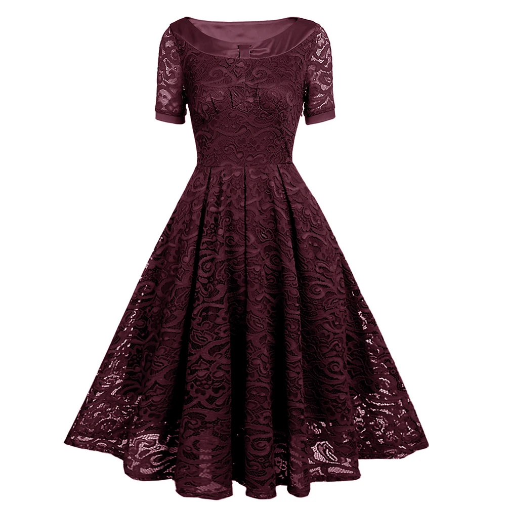 

Dress 2022 Spring Short Sleeve Round Neck Lace Waist Sexy Women's Clothing