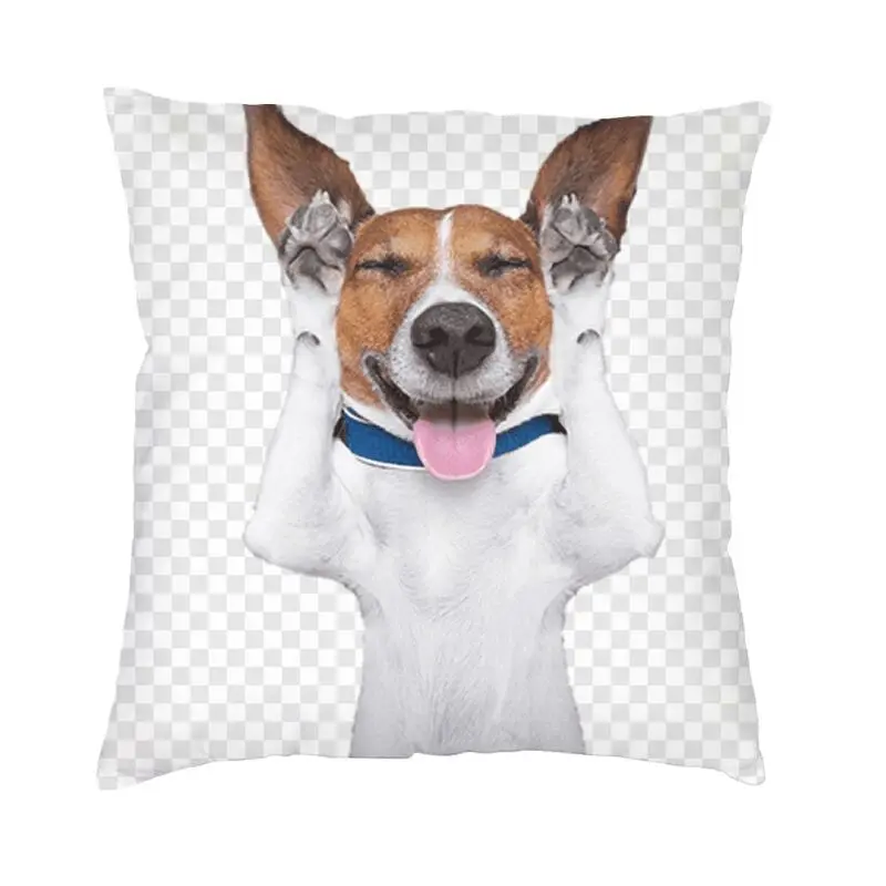 

Luxury Funny Dog Jack Russell Terrier Sofa Cushion Cover Polyester Pet Pillow Case Bedroom Decoration Pillowcase