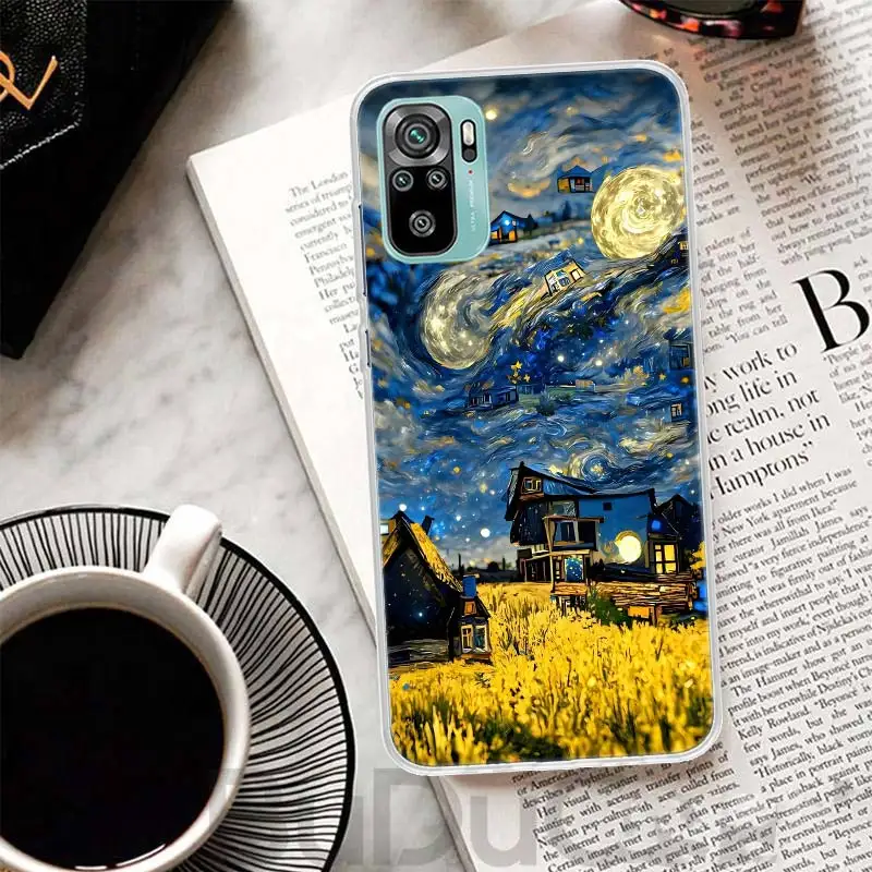 Фото Чехол Starry Night Van Gogh Art для Xiaomi Redmi Note 10 9S 9 8T 8 Pro 7 5 Mi 9T 10T 11T 12T 11 12 Lite 12X A3 A2 A1 с принтом Coque №2