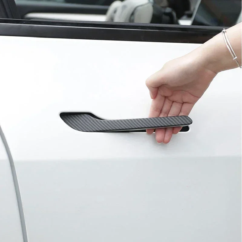 Защитная пленка для дверной ручки Tesla Model 3/Y/3 + Highland 2024 аксессуары из углеродного