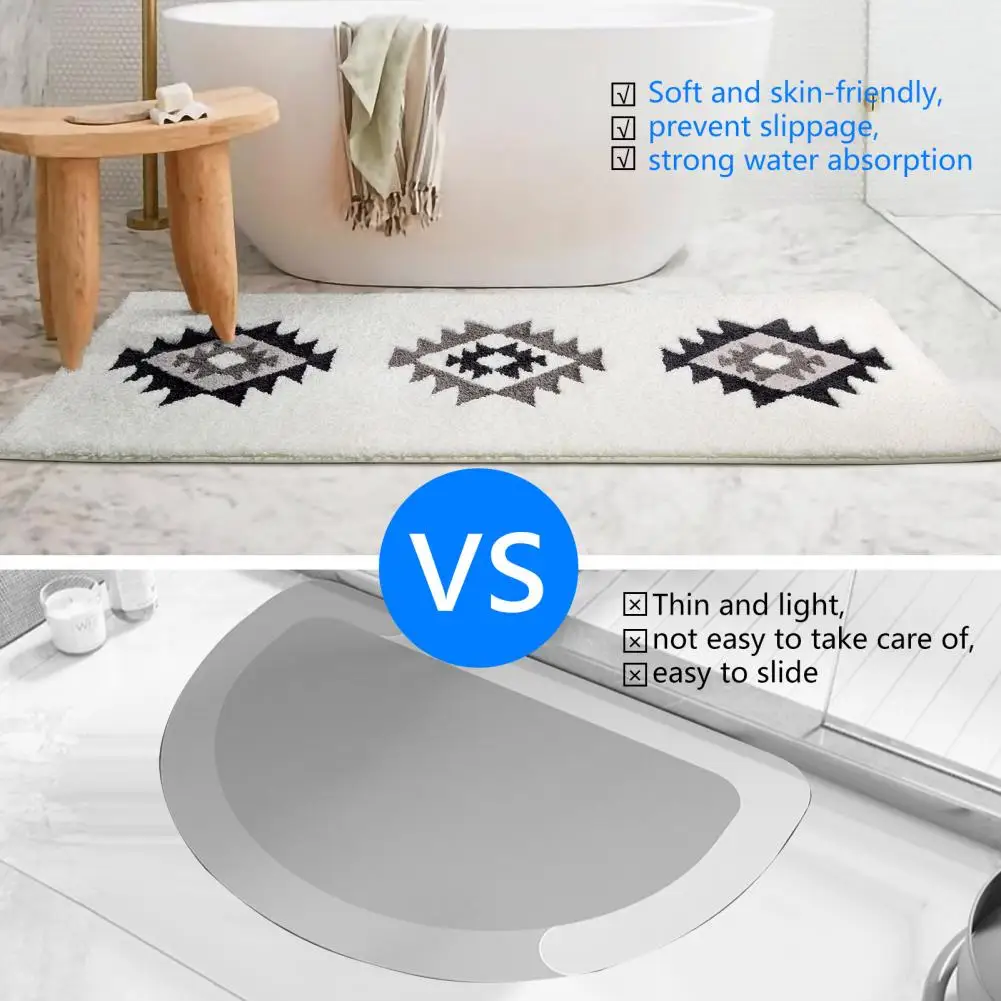 

Rug Mat Practical No Shedding Flocking Boho Style Geometry Pattern Floor Mat Rug Home Decor