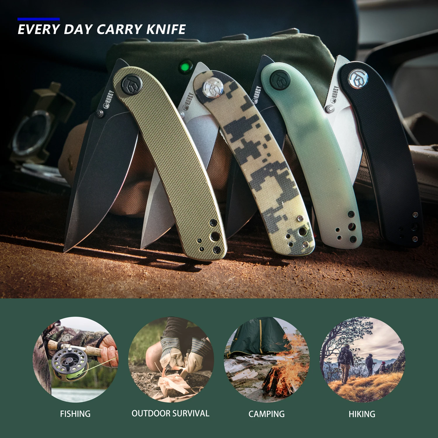 Складной нож Kubey Impulse KU344 Ручка G10 с зажимом для глубокой переноски тактической