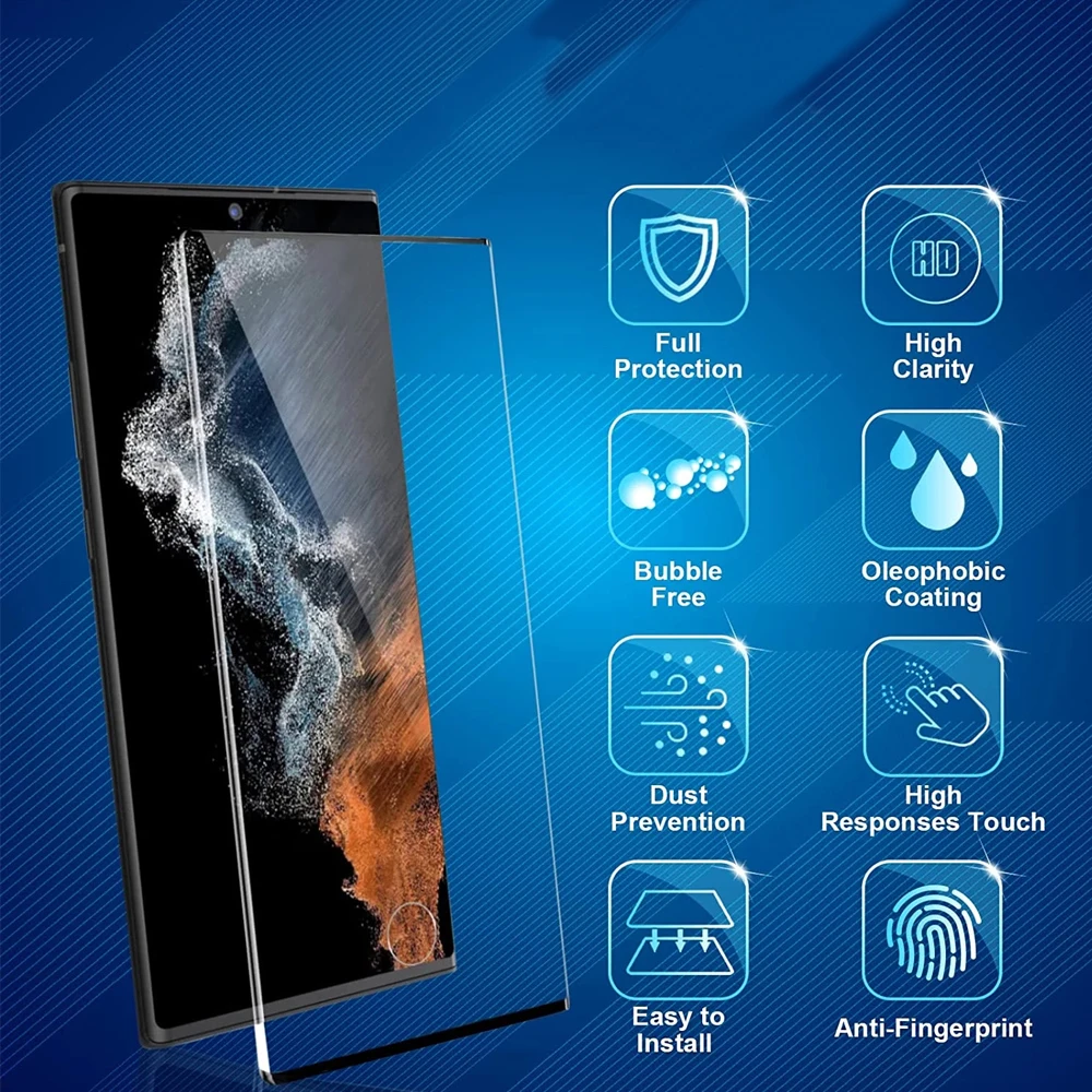 

ZLNHIV Tempered Glass For Samsung Glalxy S22 Ultra 5G S21 S20 FE S10 S10E S9 S8 plus screen protector protective film smartphone