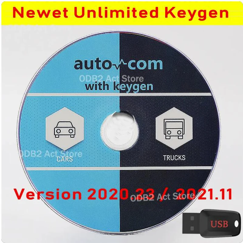 

CD Autocoms 2020.23 with keygen car truck diagnostic tools DVD diagnostic 2022 for newest Native install C drive del phis ds150