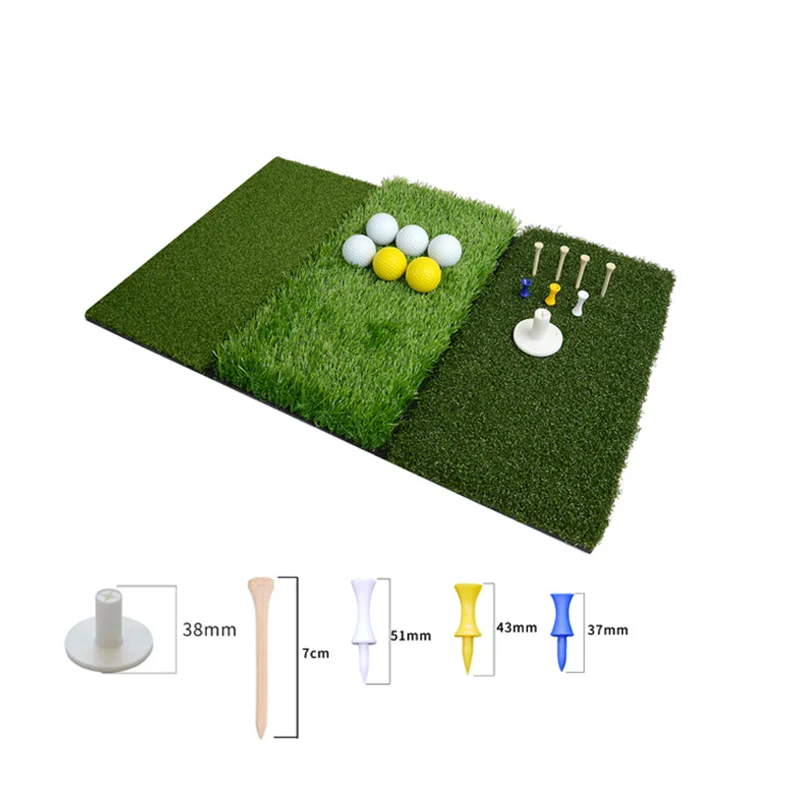 1Set Golf Hitting Mat Portable Driving, Chipping, Training Aids for Indoor Backyard with Adjustable Tee