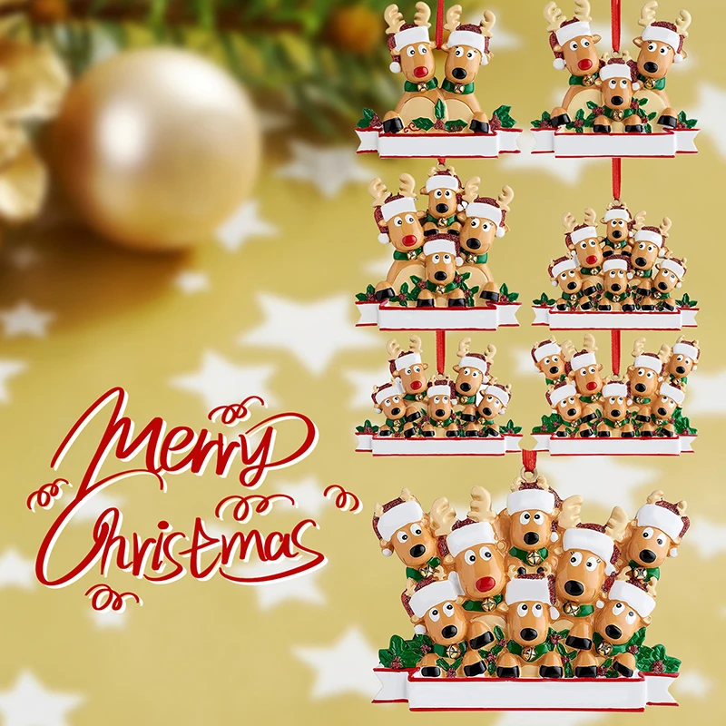 

Family Christmas Pendant Ornament Decor Gift Personalised Family Xmas Tree Decoration Reindeer Gift Hanging Christmas Decoration
