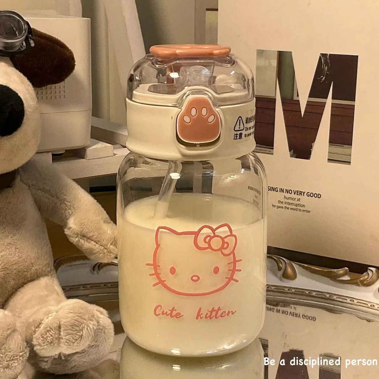 500 Мл Прозрачная Бутылка Для Воды Sanrio Kuromi Cinnamoroll Hello Kitty
