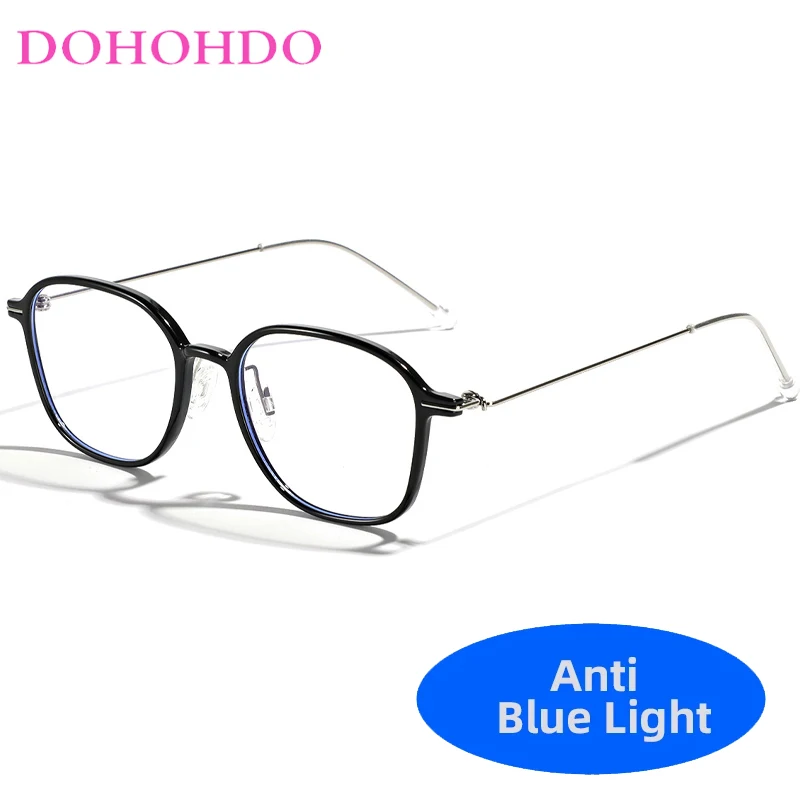 Мужские и женские очки в полуметаллической оправе большие квадратные с защитой