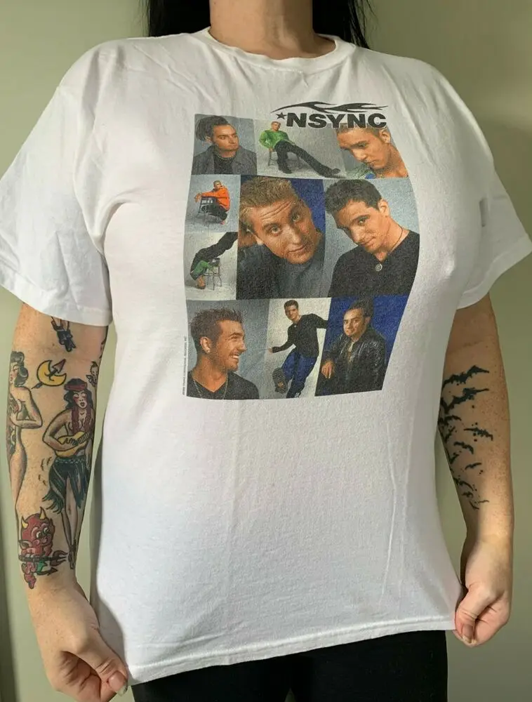 Винтажная рубашка NSYNC Band 1999 Размер. (Junior XL) Джастин Тимберлейк 90-х поп |