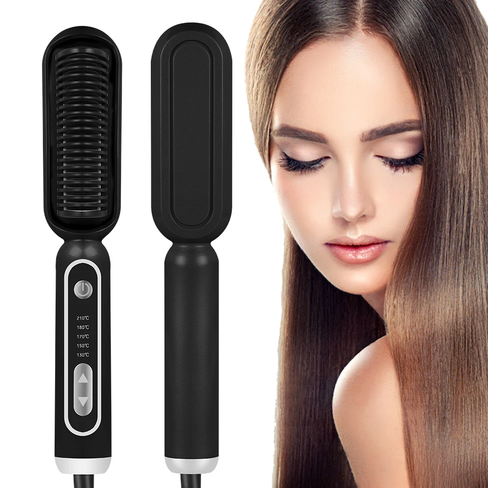 

2 In 1 Multifunctional Electric Hair Straighteners Comb Anti-Scalding Negative Ionic Hair Straighteners Heating Curling Irons