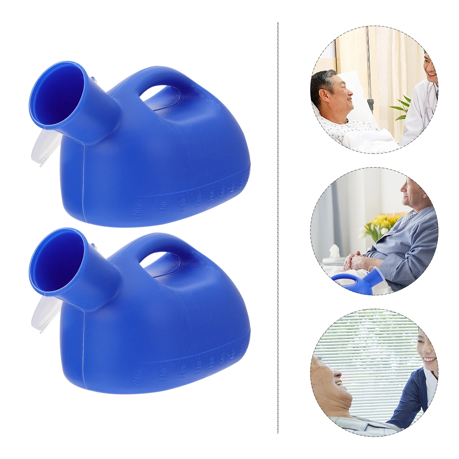 

2 Pcs Aldult Urinal Men and Women Portable for Mens Bottle Spill Proof Plastic Urine Pot