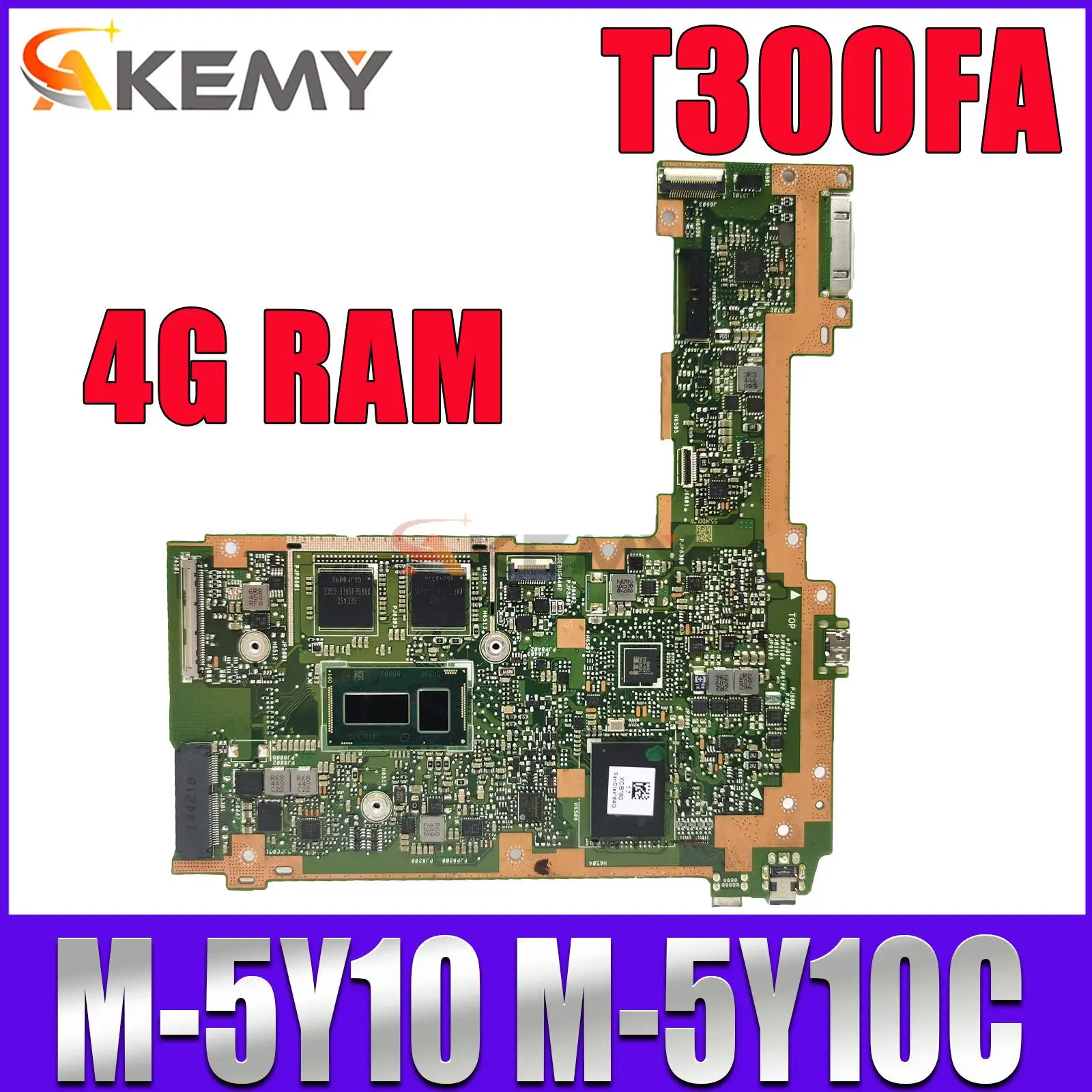 Материнская плата T300FA для ноутбука Φ T300F T300, системная плата для ноутбука Материнская плата ASUS 4 ГБ-RAM SSD/64 ГБ, тест 100% ОК