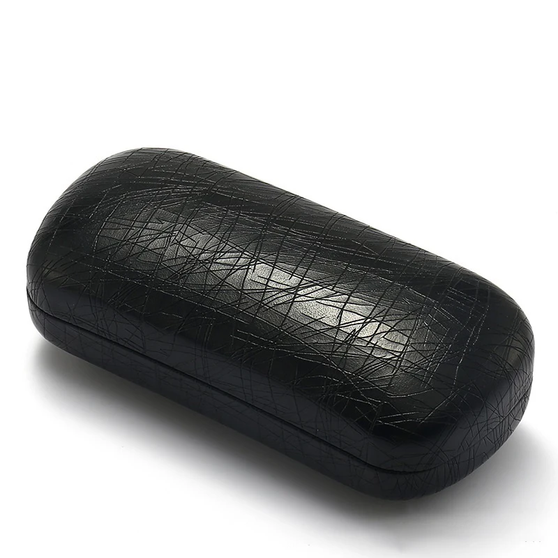 

Cubojue Heavy Big Sunglasses Case Black White Woven Pattern Glasses Case Iron Box Large Storage Anti Press