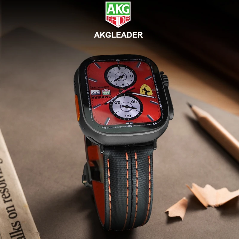 AKGLEADER Flying Spur кожаный ремешок для Apple Watch Ultra 45/49 мм