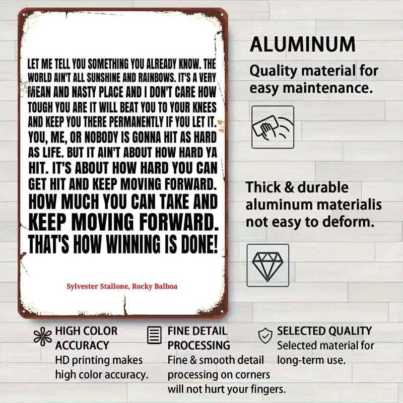 Rockys Balboa цитата жестяная вывеска мотивационный постер украшение для дома