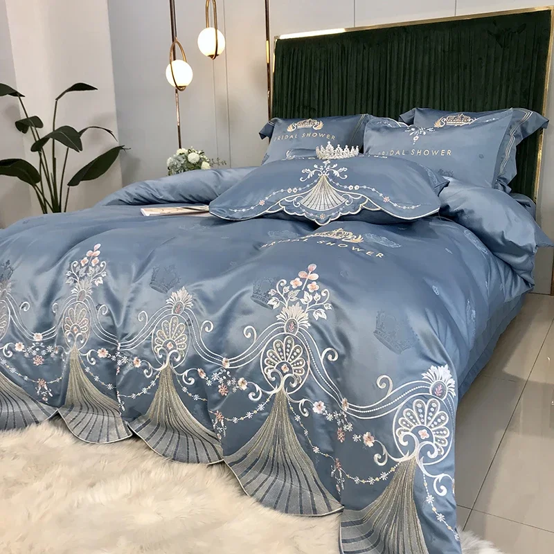 Комплект постельного белья Euro Linen, хлопковое пододеяльник, простыня с вышивкой, постельное белье, комплект постельного белья для спальни, двойная простыня, пододеяльник (art.: 3920cd4bea60c) - 3920cd4bea60c