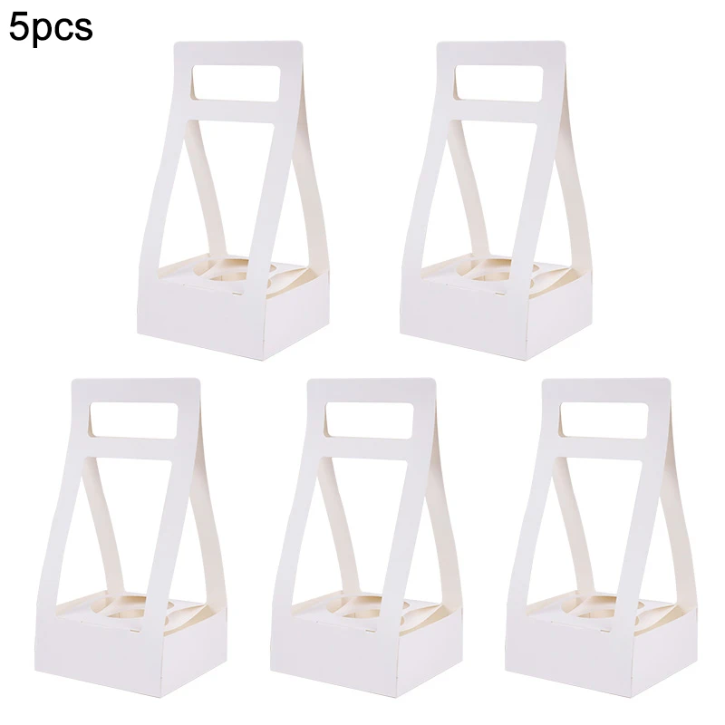 

3/5Pcs Kraft Paper Flower Box Portable Rose Flower Bouquet Basket Home Decor Wedding Arrangement Birthday Party Gift Packaging