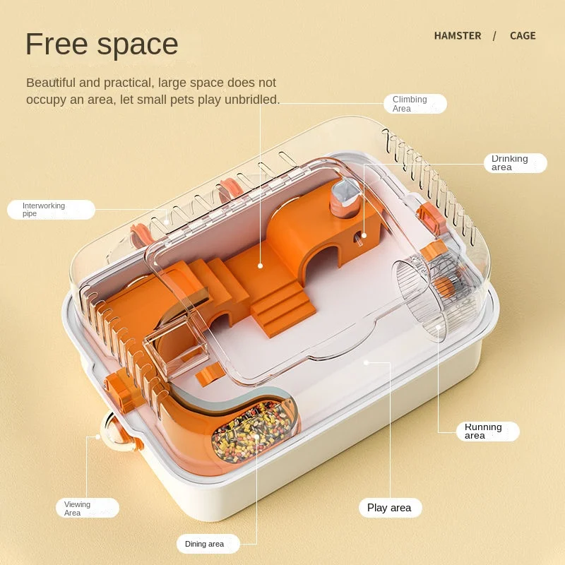 Вместительное здание хомяка: большая декоративная клетка с колесиком игрушками