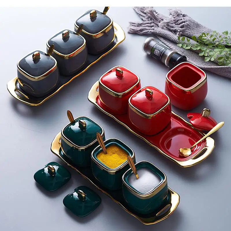 Домашняя кухня инструменты для приправ керамическая банка зеленый Пномпень соль