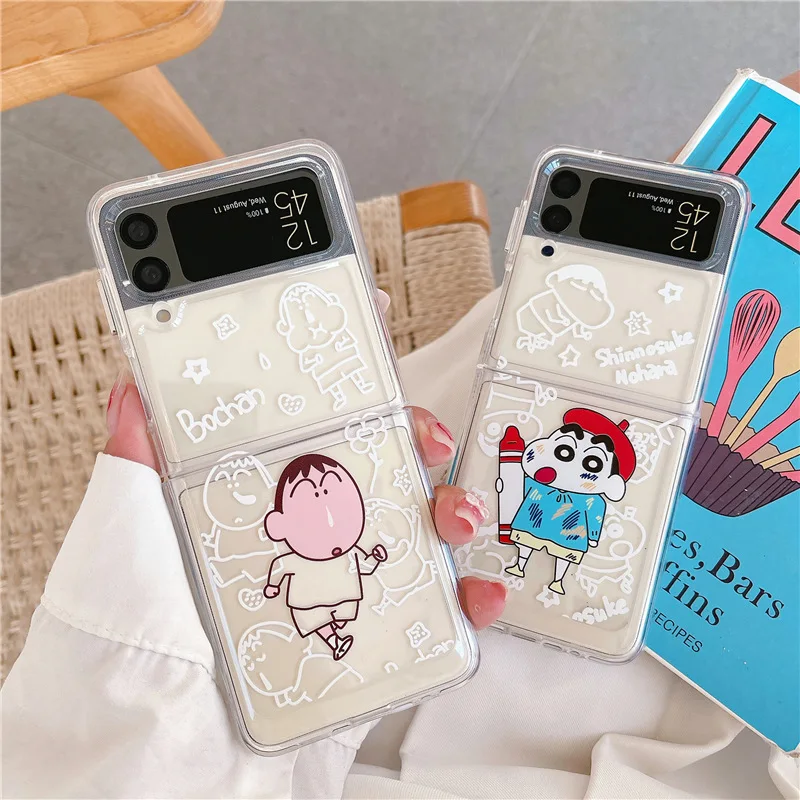 

Line Drawing Cartoon Characters Phone Case for Samsung Galaxy Z Flip 3 5G Hard PC Back Cover for ZFlip3 Case Protective Shell