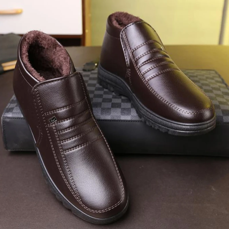 Мужские зимние ботинки на платформе повседневная непромокаемая мужская зимняя