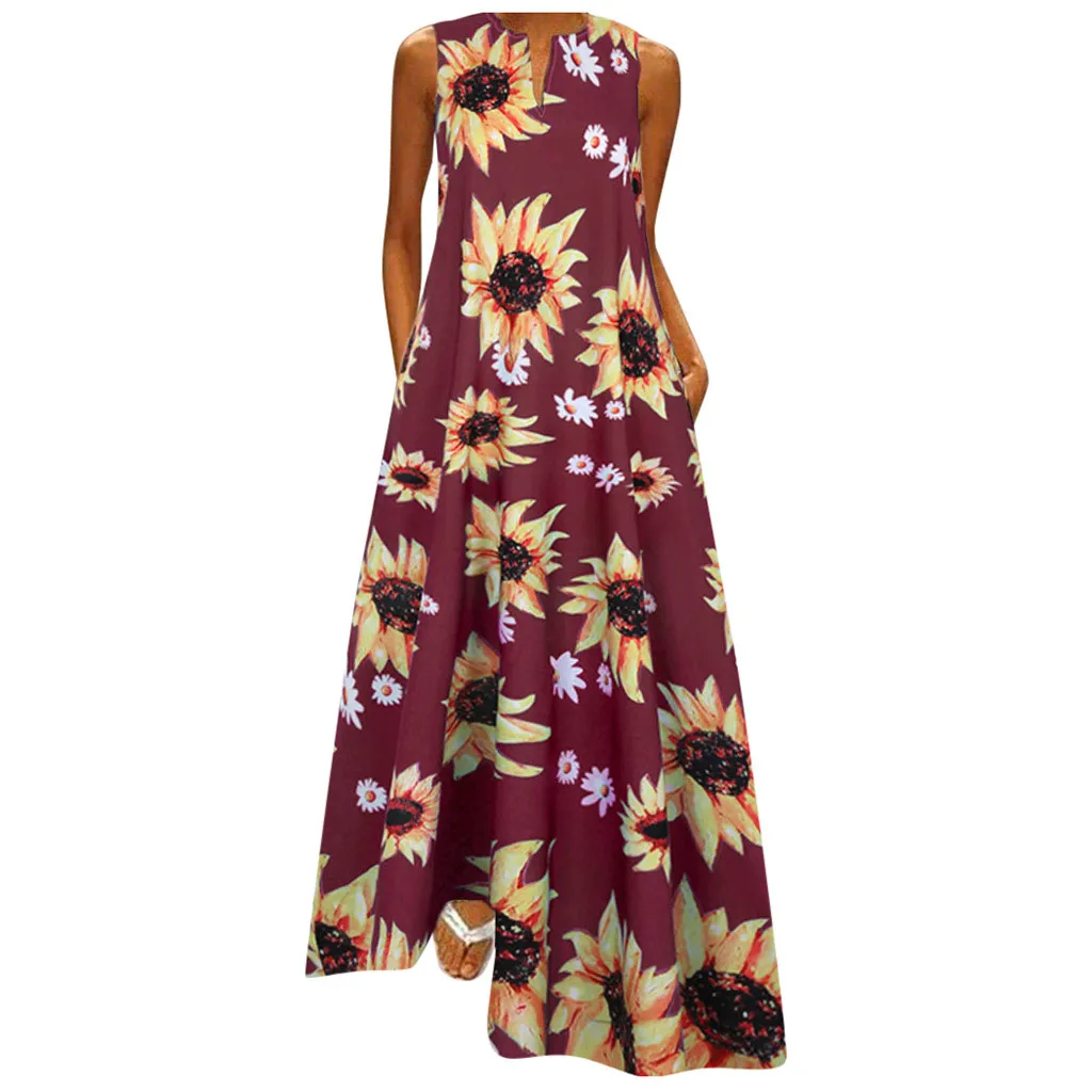 

Платье Surplice женское с V-образным вырезом, винтажное хлопковое Макси-Платье с запахом, Повседневная летняя одежда